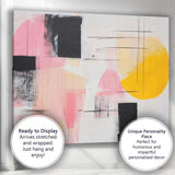 Abstract Pink Yellow Black Geometric Contemporary Canvas Wall Art Print Decor Picture Ready to Hang