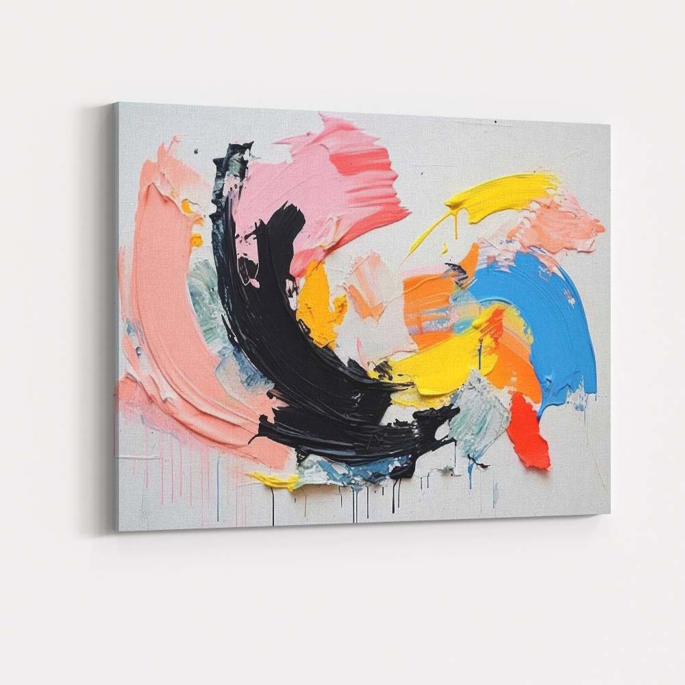 Abstract Expressive Palette Knife Brushstroke Painting Canvas Wall Art Print Decor Picture Ready to Hang