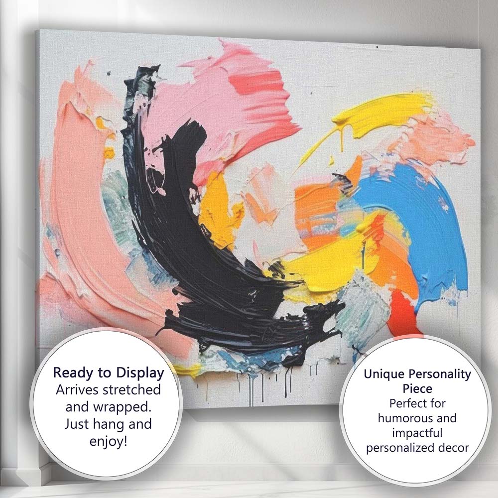 Abstract Expressive Palette Knife Brushstroke Painting Canvas Wall Art Print Decor Picture Ready to Hang