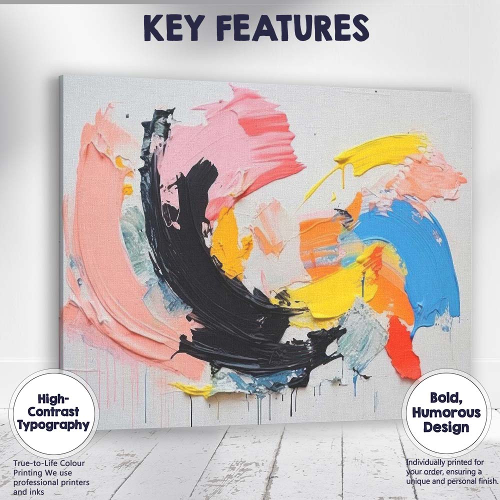 Abstract Expressive Palette Knife Brushstroke Painting Canvas Wall Art Print Decor Picture Ready to Hang