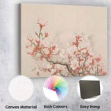 Elegant Soft Pink Magnolia Blossom Botanical Branch Canvas Wall Art Print Decor Picture Ready to Hang