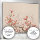 Elegant Soft Pink Magnolia Blossom Botanical Branch Canvas Wall Art Print Decor Picture Ready to Hang