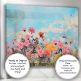 Dreamy Wildflower Meadow Blue Sky Mixed Media Canvas Wall Art Print Decor Picture Ready to Hang