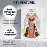 Regal White Cat Royal Portrait Ornate Traditional Costume Canvas Wall Art Print Decor Picture Ready to Hang