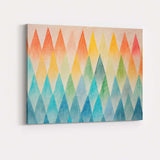 Colourful Watercolour Triangle Geometric Pattern Abstract Canvas Wall Art Print Decor Picture Ready to Hang