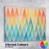 Colourful Watercolour Triangle Geometric Pattern Abstract Canvas Wall Art Print Decor Picture Ready to Hang