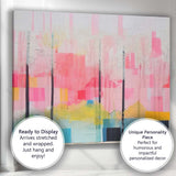 Abstract Pink Forest Geometric Landscape Contemporary Canvas Wall Art Print Decor Picture Ready to Hang