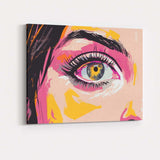 Vibrant Pop Art Woman Eye Close Up Contemporary Portrait Canvas Wall Art Print Decor Picture Ready to Hang