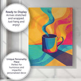 Modern Colourful Abstract Coffee Cup Contemporary Pop Art Canvas Wall Art Print Decor Picture Ready to Hang
