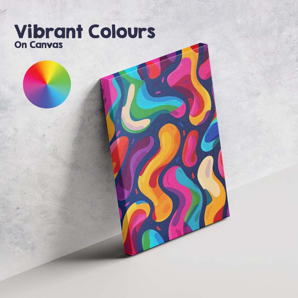 Bold Colourful Organic Abstract Fluid Shapes Contemporary Canvas Wall Art Print Decor Picture Ready to Hang