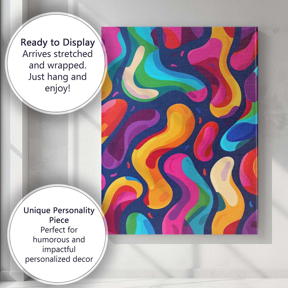Bold Colourful Organic Abstract Fluid Shapes Contemporary Canvas Wall Art Print Decor Picture Ready to Hang