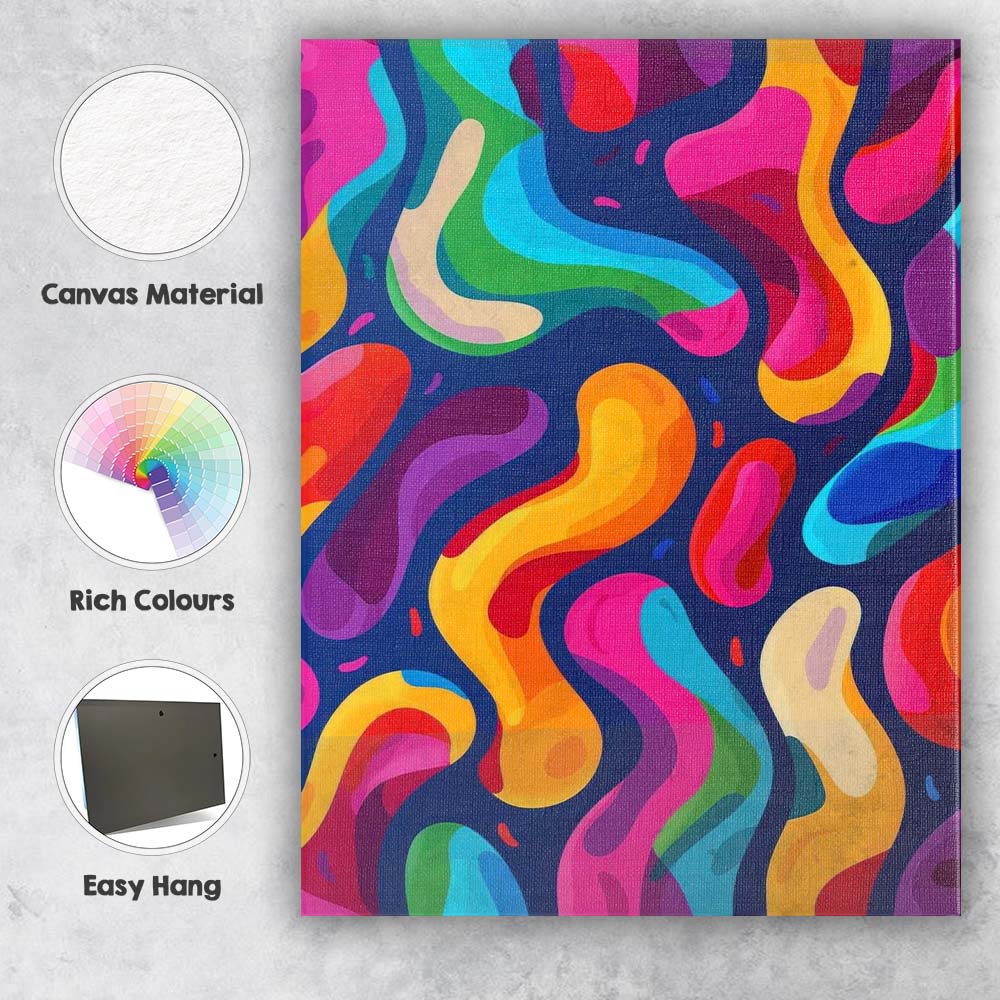 Bold Colourful Organic Abstract Fluid Shapes Contemporary Canvas Wall Art Print Decor Picture Ready to Hang