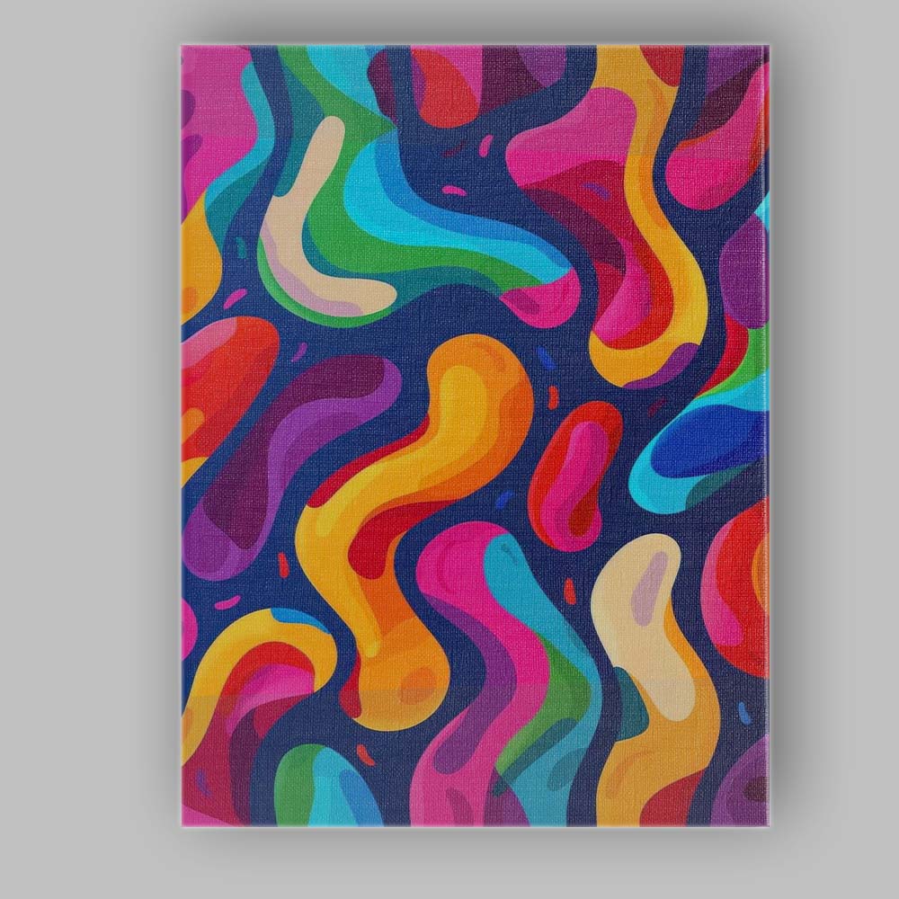 Bold Colourful Organic Abstract Fluid Shapes Contemporary Canvas Wall Art Print Decor Picture Ready to Hang