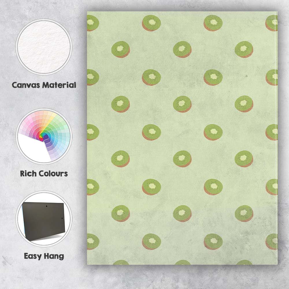 Minimalist Kiwi Slice Repeat Pattern Contemporary Canvas Wall Art Print Decor Picture Ready to Hang