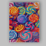 Bright Rainbow Swirl Lollipop Sweet Treat Pattern Canvas Wall Art Print Decor Picture Ready to Hang
