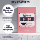 Retro Pink Nineties Hits Cassette Tape Music Typography Canvas Wall Art Print Decor Picture Ready to Hang