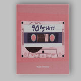 Retro Pink Nineties Hits Cassette Tape Music Typography Canvas Wall Art Print Decor Picture Ready to Hang