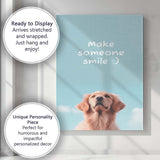 Make Someone Smile Golden Retriever Inspirational Typography Canvas Wall Art Print Decor Picture Ready to Hang