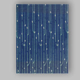Indigo Blue Minimalist Vertical Botanical Stem Repeat Pattern Canvas Wall Art Print Decor Picture Ready to Hang