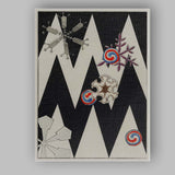 Black White Zigzag Geometric Snowflake Scandinavian Folk Art Canvas Wall Art Print Decor Picture Ready to Hang