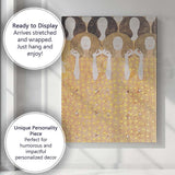 Golden Art Nouveau Women Pattern Inspired Decorative Portrait Canvas Wall Art Print Decor Picture Ready to Hang