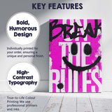 Dream Big Smile Face Graffiti Typography Street Art Canvas Wall Art Print Decor Picture Ready to Hang