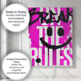 Dream Big Smile Face Graffiti Typography Street Art Canvas Wall Art Print Decor Picture Ready to Hang
