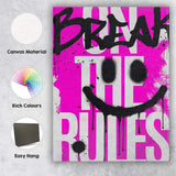Dream Big Smile Face Graffiti Typography Street Art Canvas Wall Art Print Decor Picture Ready to Hang