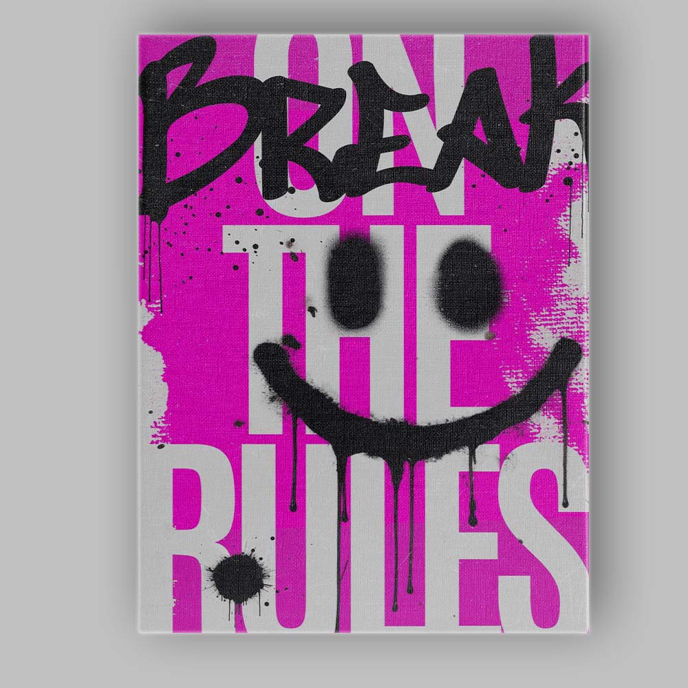 Dream Big Smile Face Graffiti Typography Street Art Canvas Wall Art Print Decor Picture Ready to Hang