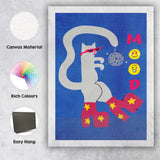 Disco Cat Wearing Sunglasses Retro Party Illustration Canvas Wall Art Print Decor Picture Ready to Hang