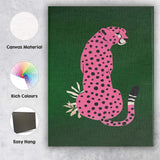 Pink Leopard Jungle Animal Contemporary Minimalist Illustration Canvas Wall Art Print Decor Picture Ready to Hang
