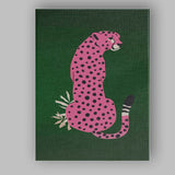 Pink Leopard Jungle Animal Contemporary Minimalist Illustration Canvas Wall Art Print Decor Picture Ready to Hang