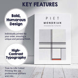 Piet Mondrian Composition Number One Grey Red Minimalist Abstract Canvas Wall Art Print Decor Picture Ready to Hang