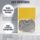 Mustard Yellow Abstract Arch Line Art Minimalist Contemporary Canvas Wall Art Print Decor Picture Ready to Hang