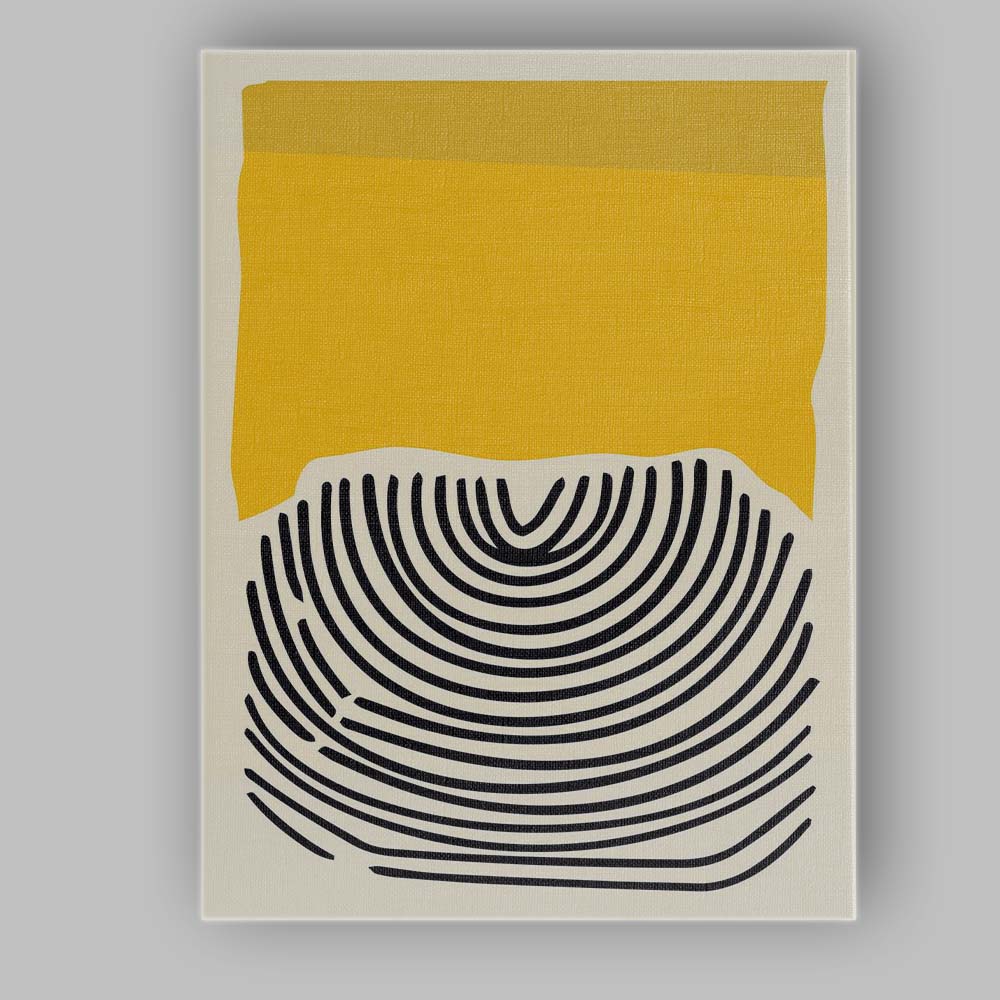 Mustard Yellow Abstract Arch Line Art Minimalist Contemporary Canvas Wall Art Print Decor Picture Ready to Hang