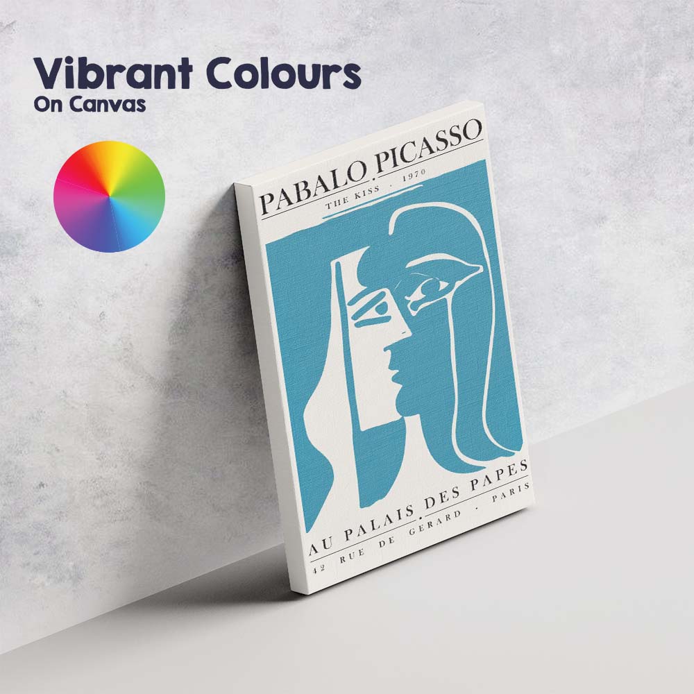 Pablo Picasso The Kiss Minimalist Line Art Exhibition Poster Canvas Wall Art Print Decor Picture Ready to Hang