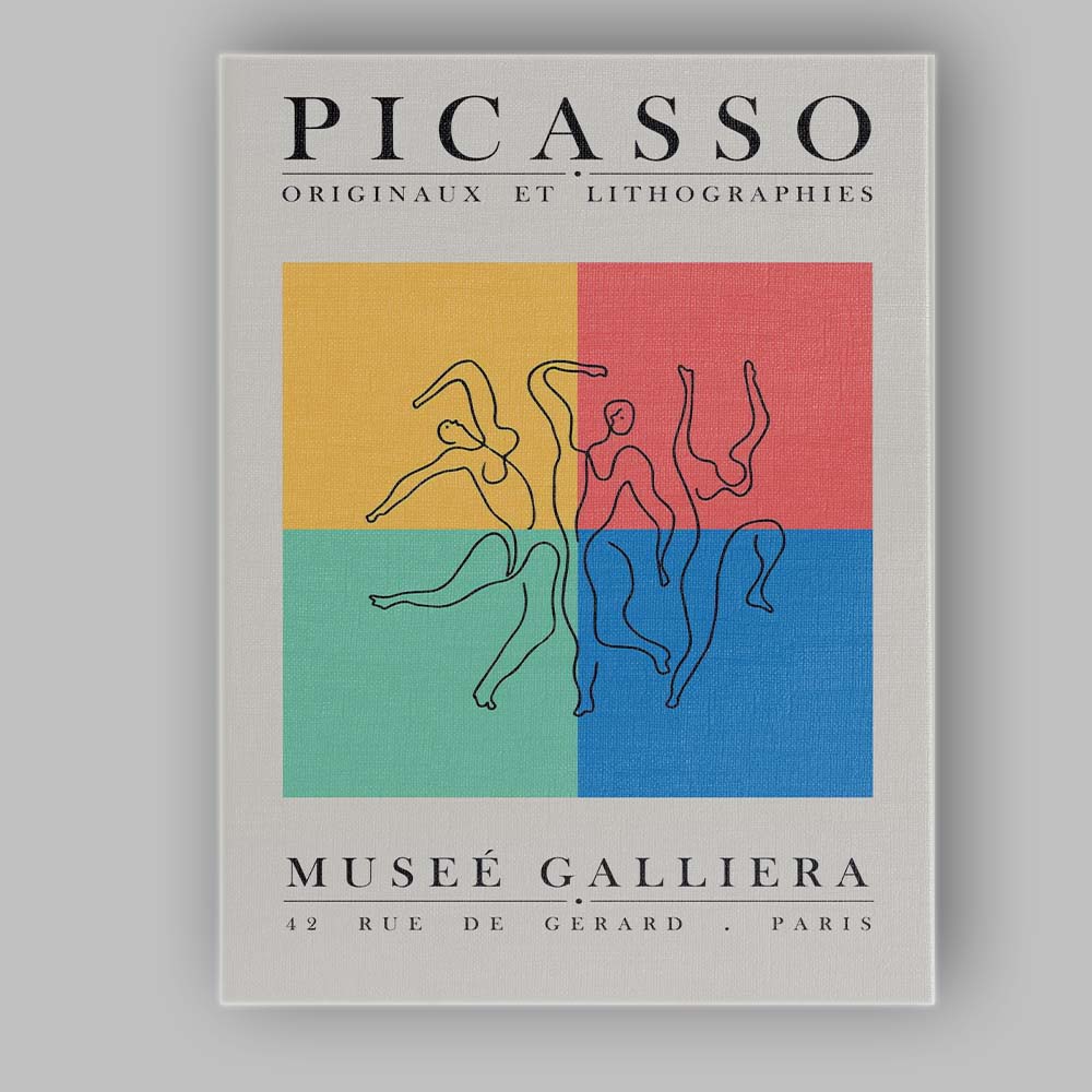 Pablo Picasso Abstract Dancing Figures Exhibition Poster Canvas Wall Art Print Decor Picture Ready to Hang