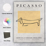 Pablo Picasso Le Chien Minimalist Line Drawing Dog Exhibition Poster Canvas Wall Art Print Decor Picture Ready to Hang