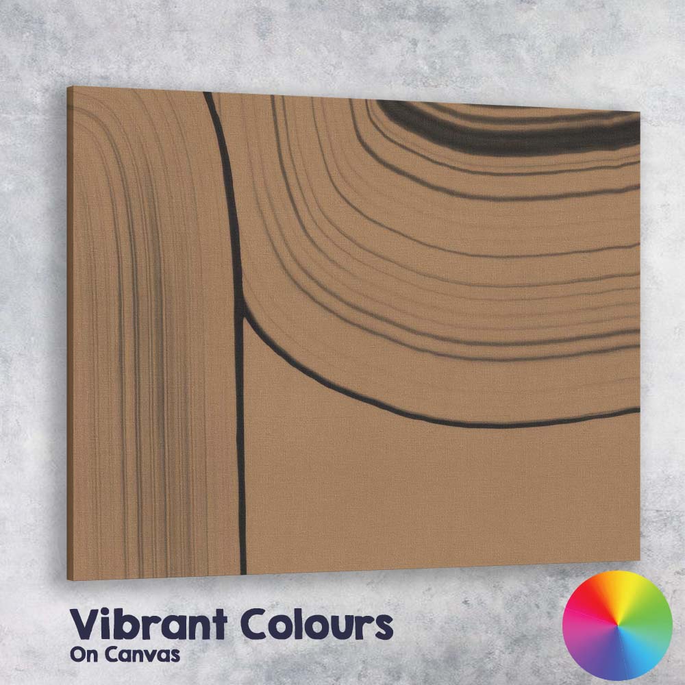 Neutral Beige Minimalist Curved Line Abstract Brushstroke Canvas Wall Art Print Decor Picture Ready to Hang
