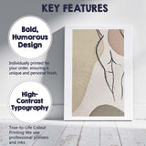 Neutral Minimalist Female Line Art Abstract Figure Canvas Wall Art Print Decor Picture Ready to Hang