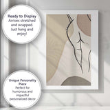 Neutral Minimalist Female Line Art Abstract Figure Canvas Wall Art Print Decor Picture Ready to Hang