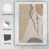 Neutral Minimalist Female Line Art Abstract Figure Canvas Wall Art Print Decor Picture Ready to Hang