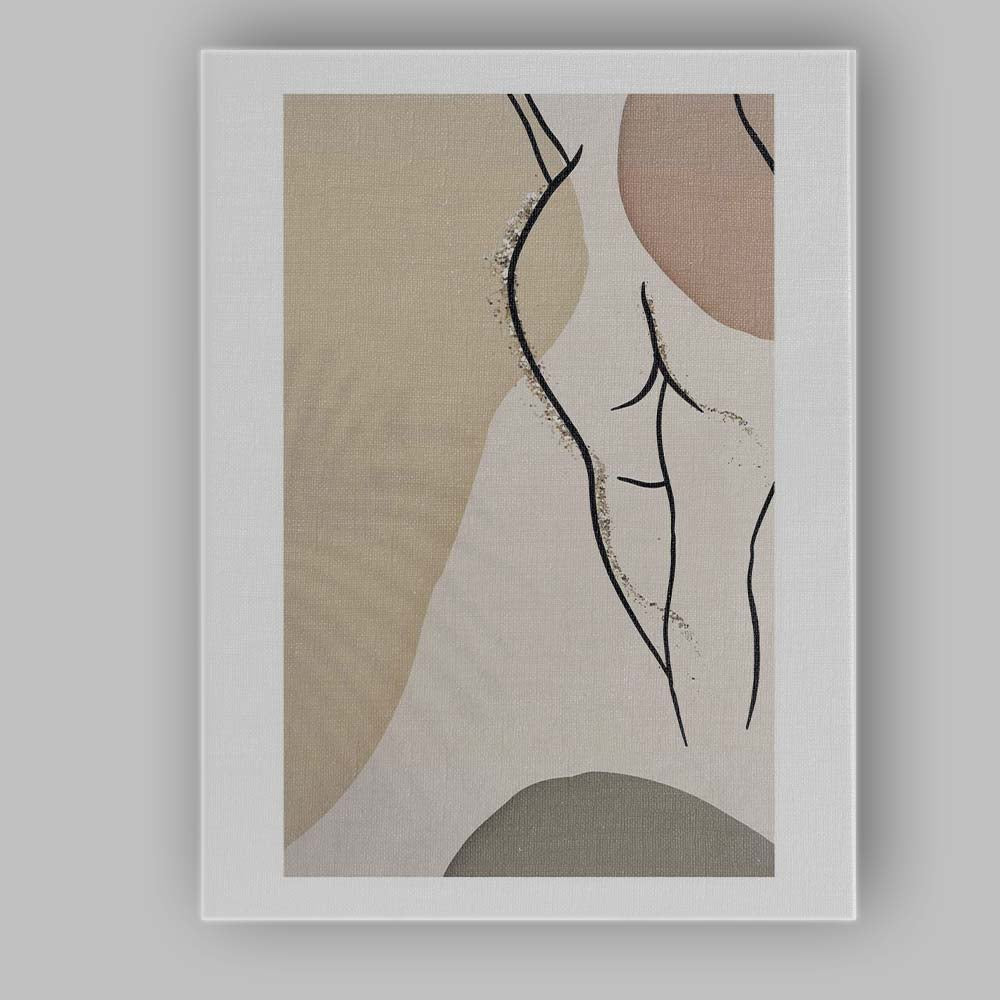 Neutral Minimalist Female Line Art Abstract Figure Canvas Wall Art Print Decor Picture Ready to Hang