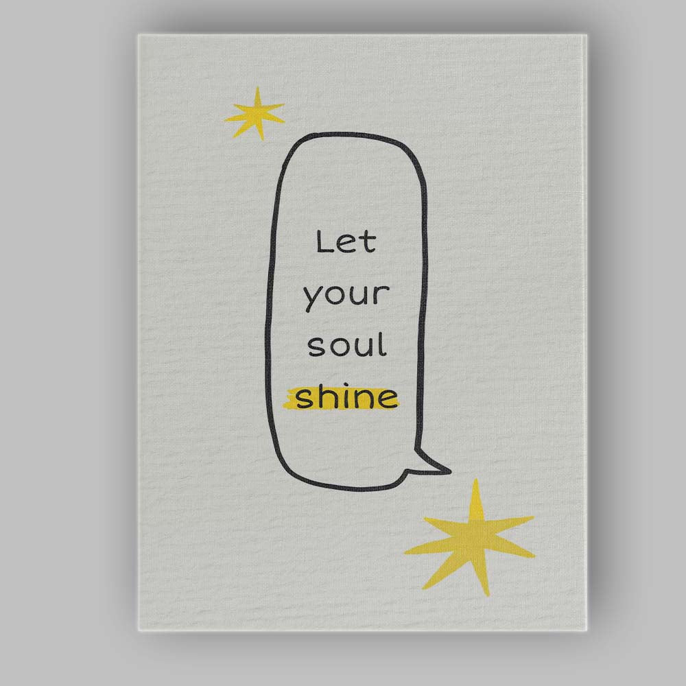 Minimalist Let Your Soul Shine Typography Quote Canvas Wall Art Print Decor Picture Ready to Hang