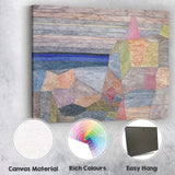 Pastel Cubist Coastal Village Landscape Abstract Painting Canvas Wall Art Print Decor Picture Ready to Hang