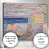 Pastel Cubist Coastal Village Landscape Abstract Painting Canvas Wall Art Print Decor Picture Ready to Hang