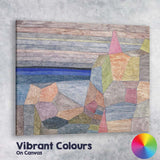 Pastel Cubist Coastal Village Landscape Abstract Painting Canvas Wall Art Print Decor Picture Ready to Hang