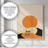 Minimalist Desert Sunset Camel Caravan Silhouette Landscape Canvas Wall Art Print Decor Picture Ready to Hang