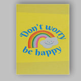 Cute Rainbow Smile Dont Worry Be Happy Typography Canvas Wall Art Print Decor Picture Ready to Hang