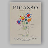 Picasso Bouquet Of Peace Floral Line Art Poster Canvas Wall Art Print Decor Picture Ready to Hang